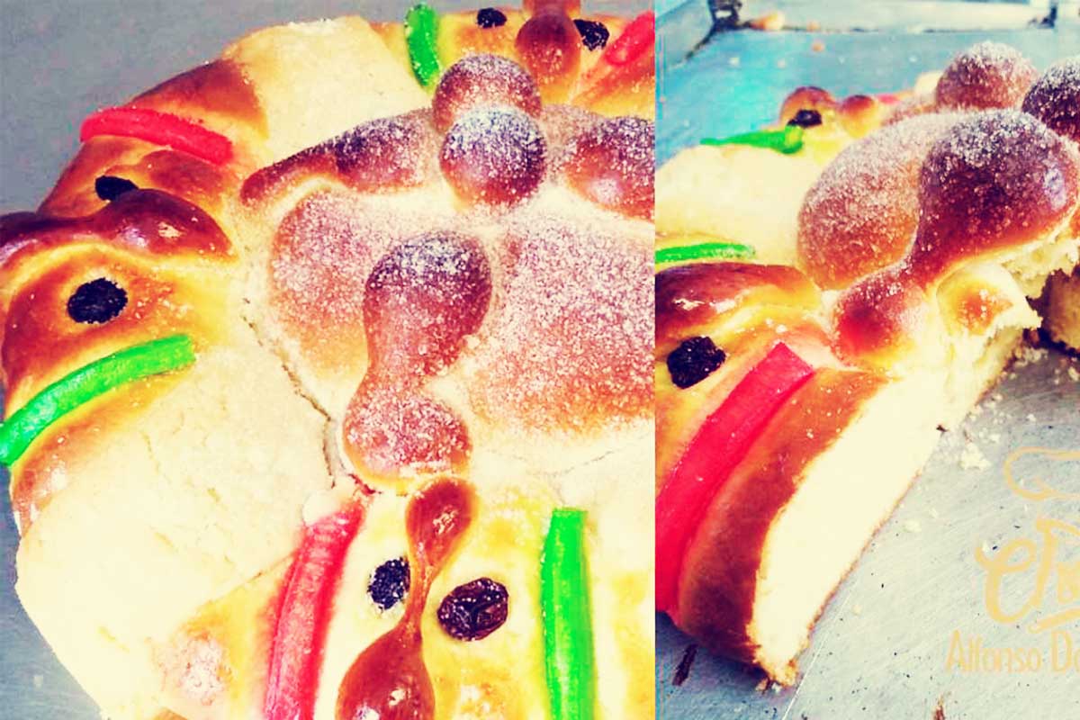Roscamuerta. Fusión de pan de muerto con rosca de reyes