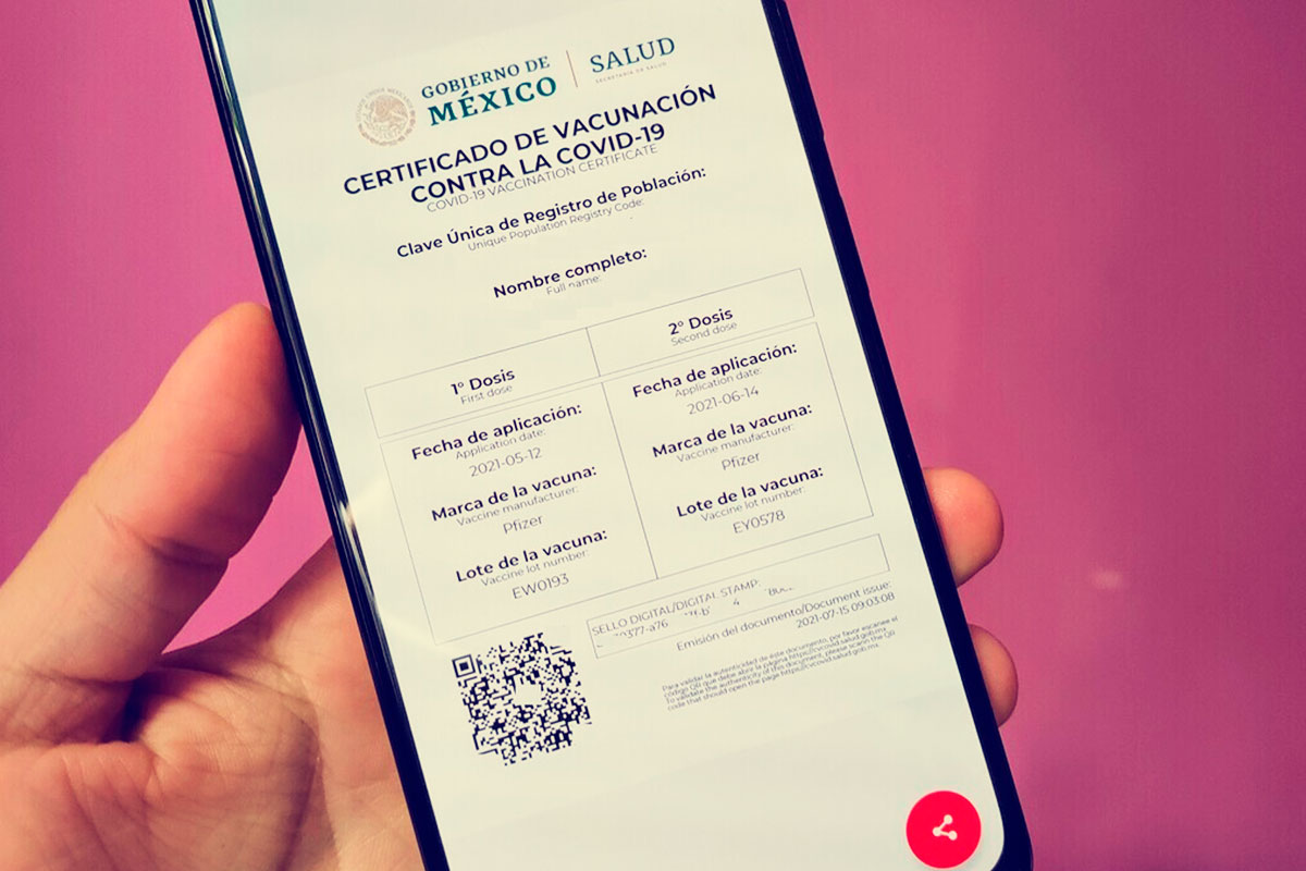 Certificado de vacunación en Puebla