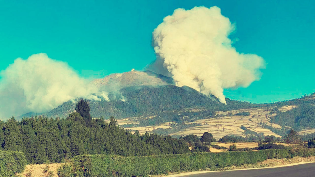 Fuerte incendio en bosque del Pico de Orizaba