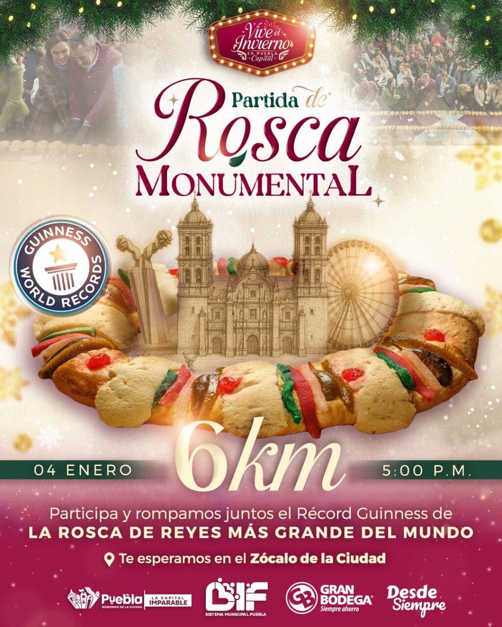 DIF Puebla busca romper Récord Guinness con Rosca de Reyes monumental
