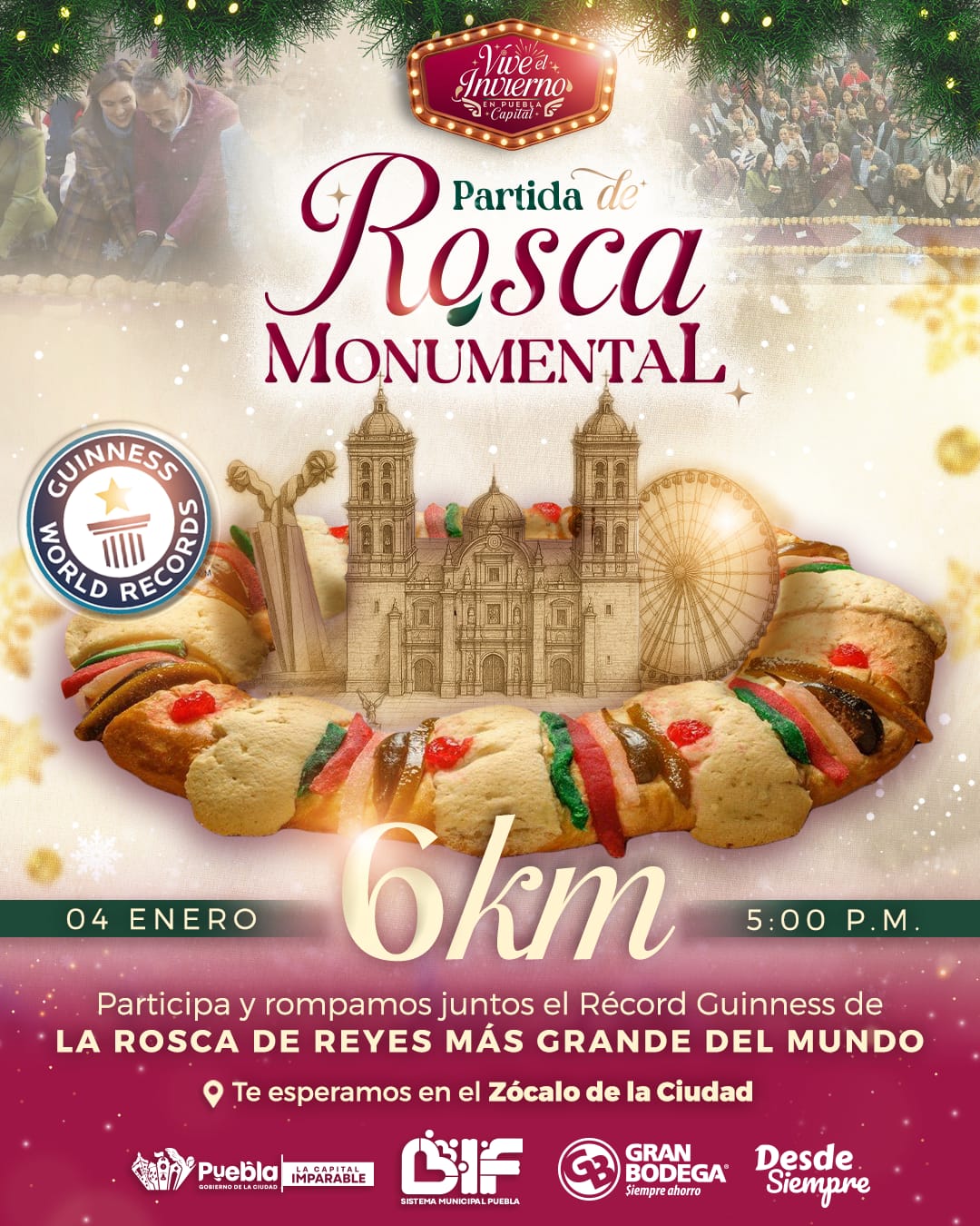 DIF Puebla busca romper Récord Guinness con Rosca de Reyes monumental