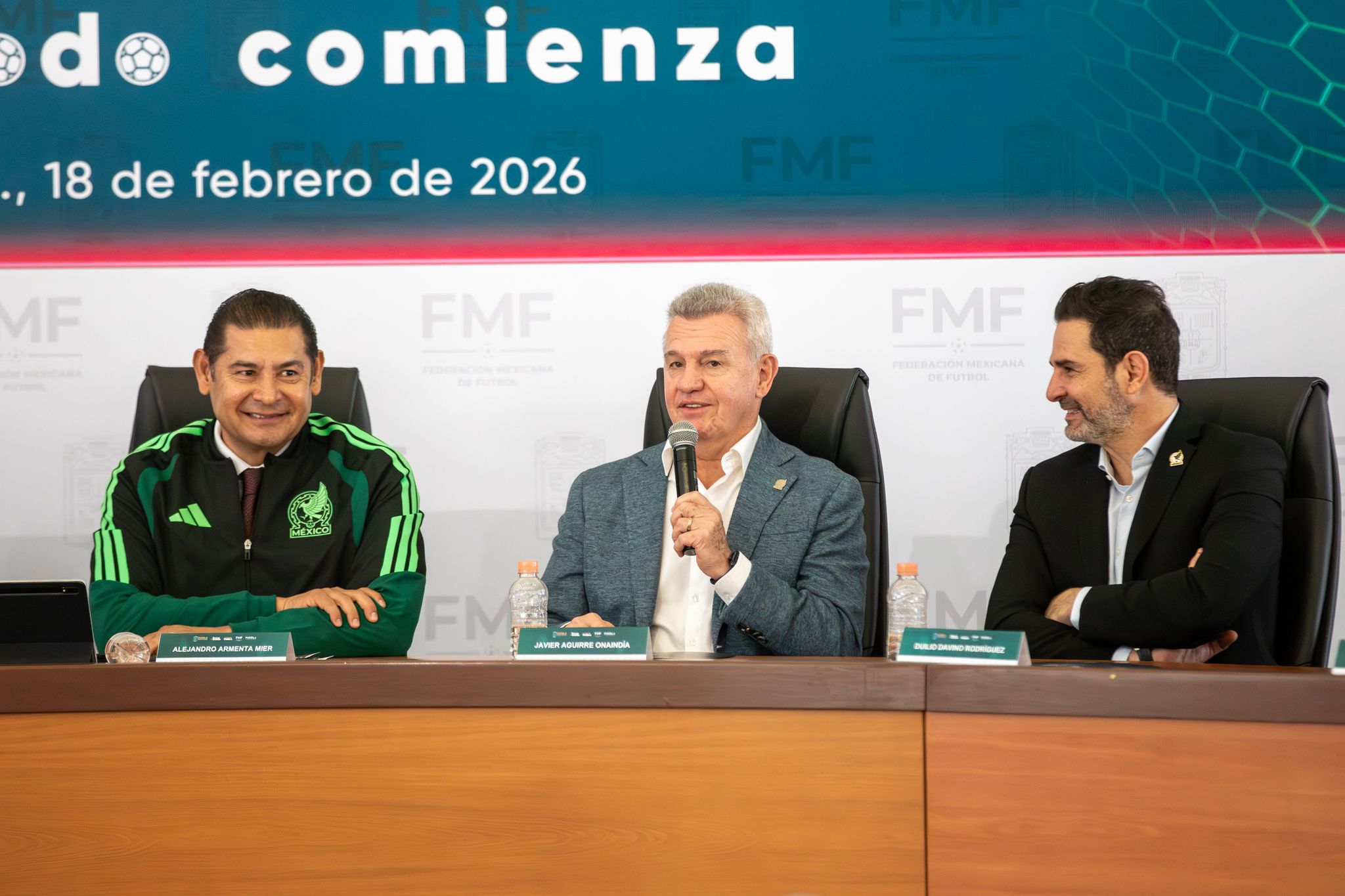 Alejandro Armenta, Javier Aguirre y Duilio Davino