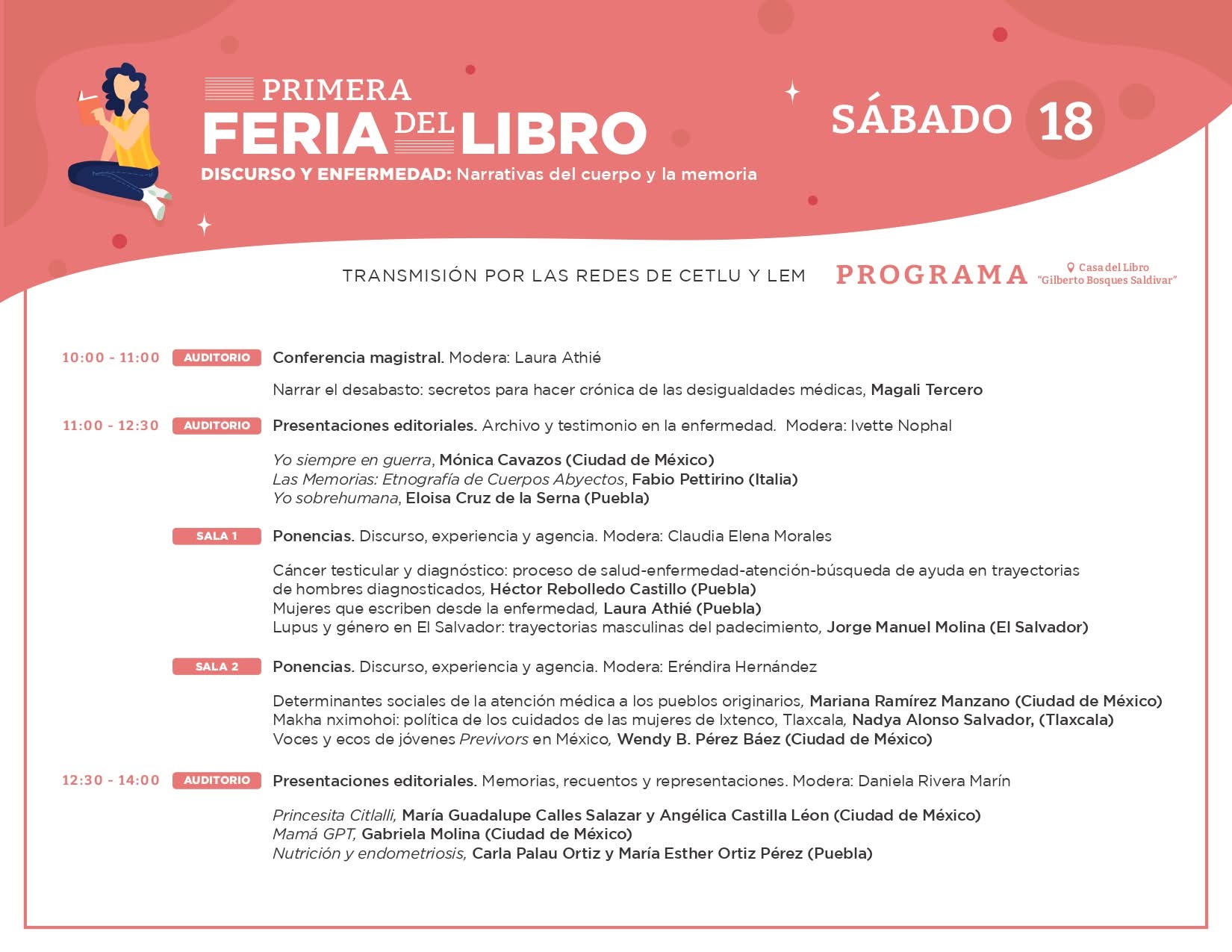 Feria del Libro sobre salud y memoria llega a Puebla