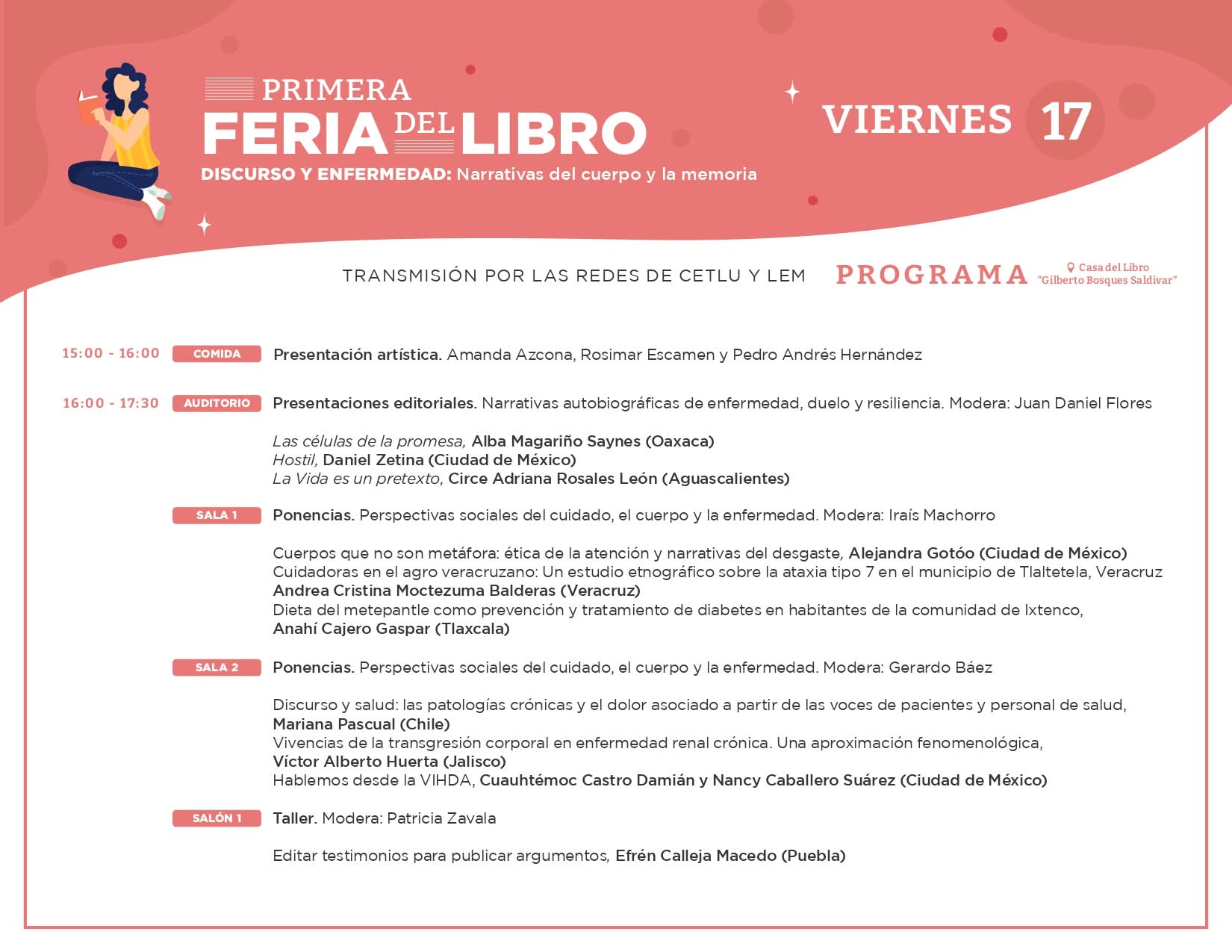 Feria del Libro sobre salud y memoria llega a Puebla