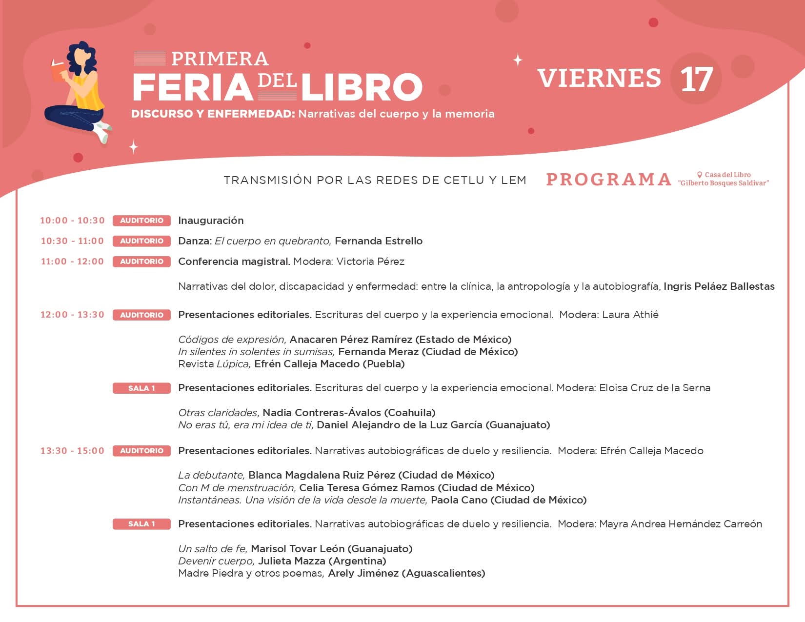 Feria del Libro sobre salud y memoria llega a Puebla