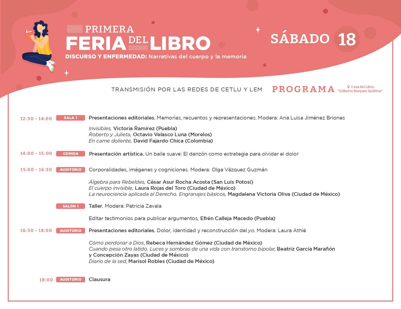 Feria del Libro sobre salud y memoria llega a Puebla