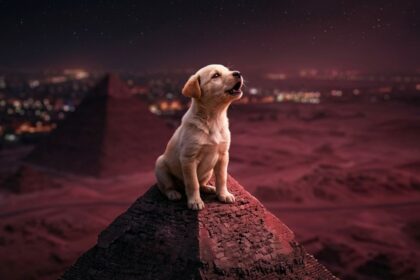 Perrito sorprende al mundo desde la cima de la Gran Pirámide de Giza