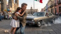 Hombre salva a niña de ser atropellada en Puebla